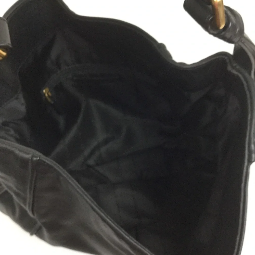 MARC JACOBS Large Black Leather Shoulder Handbag Hobo bag Tote